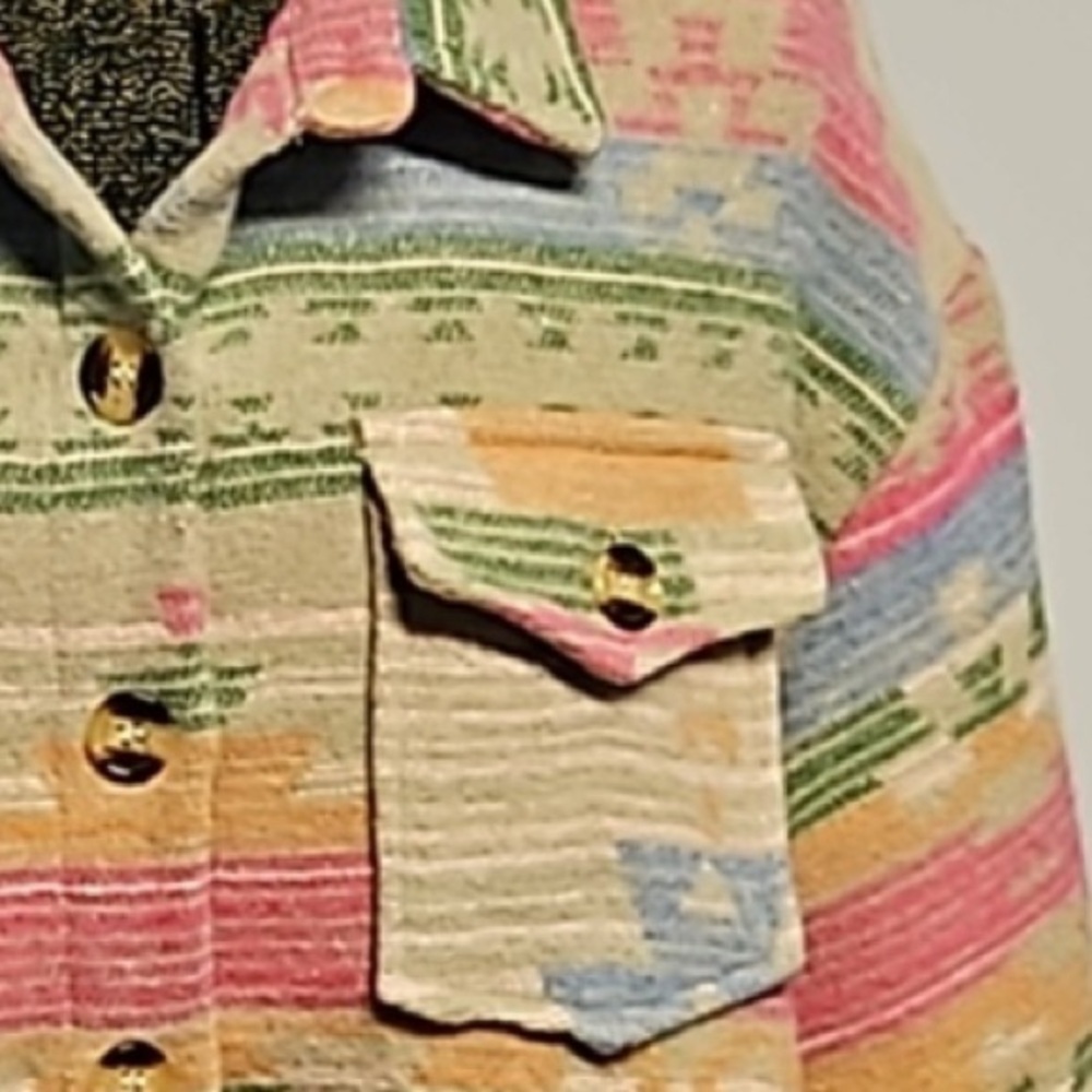 HEAVYWEIGHT MULTICOLOR WESTERN AZTEC JACKET SHACKET - Picture 3 of 6